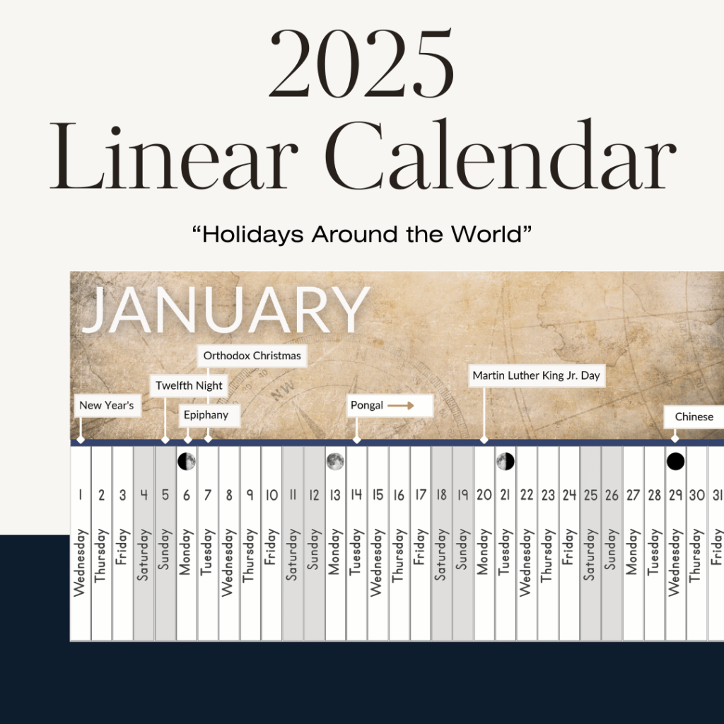 Free 2025 Montessori Linear Calendar The Global Explorers Club
