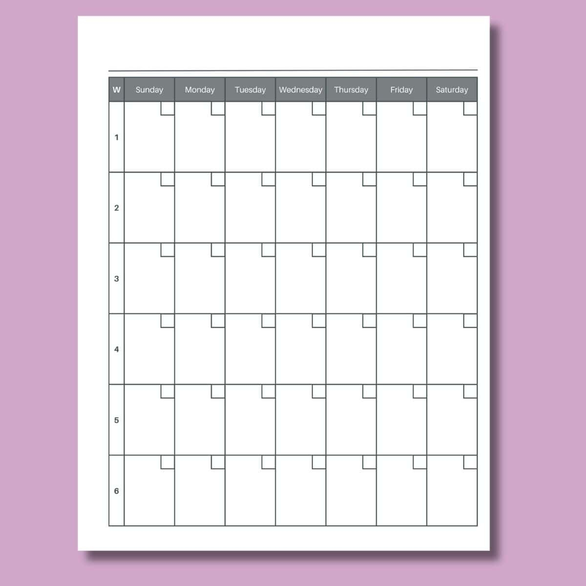 Free 6 Week Calendar Printable Free 6 Week Calendar Printable