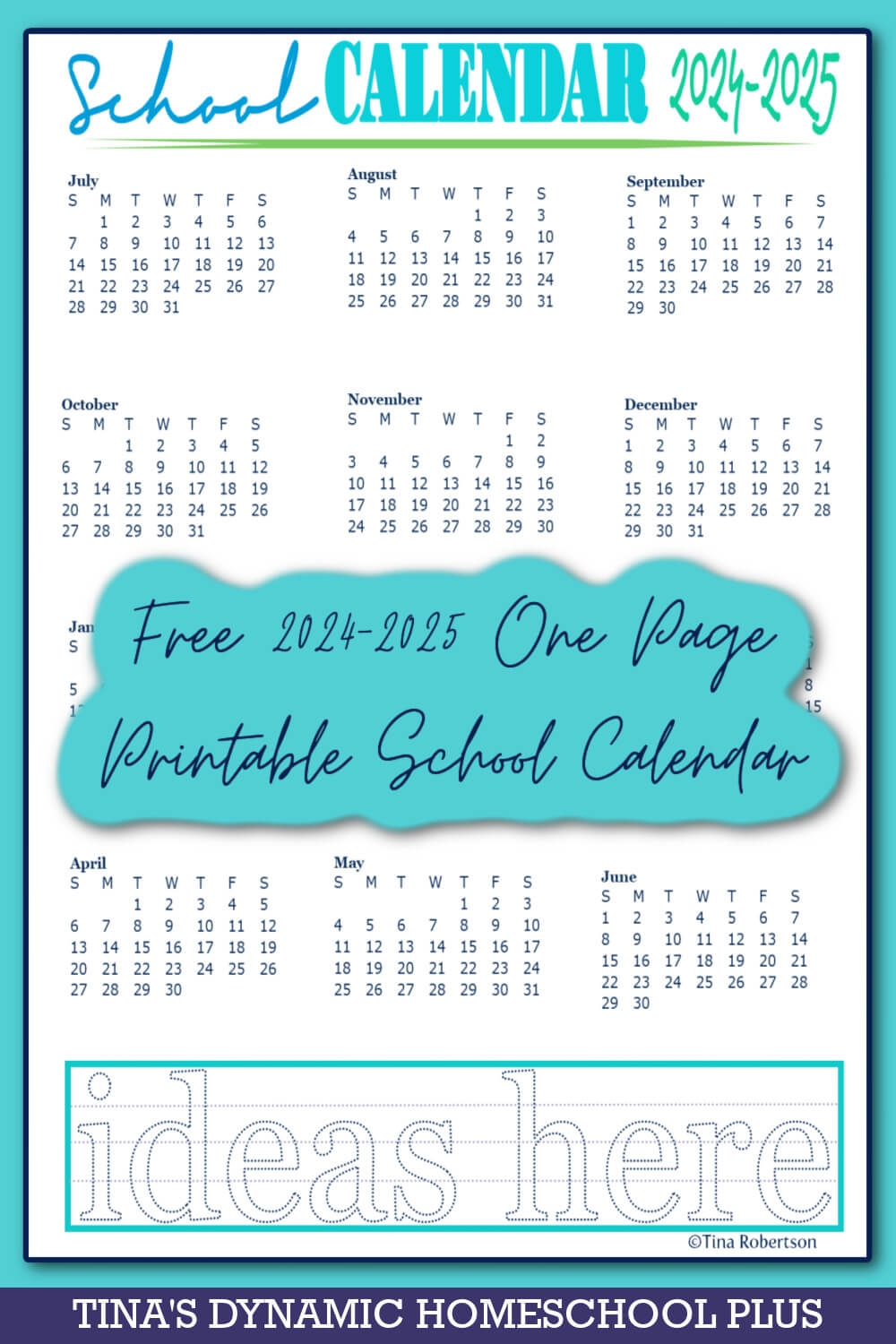 Free Beautiful 2024 2025 Printable School Calendars On One Page Free Beautiful 2024 2025 Printable School Calendars On One Page