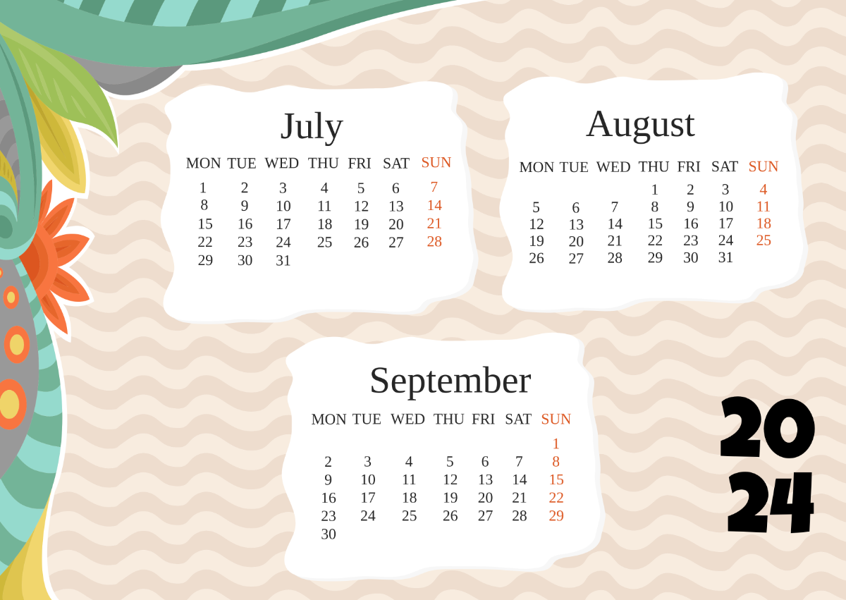 Printable Calendar August September