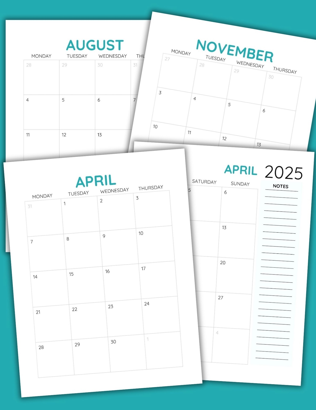free large print calendar pages printable adhd friendly honestly adhd
