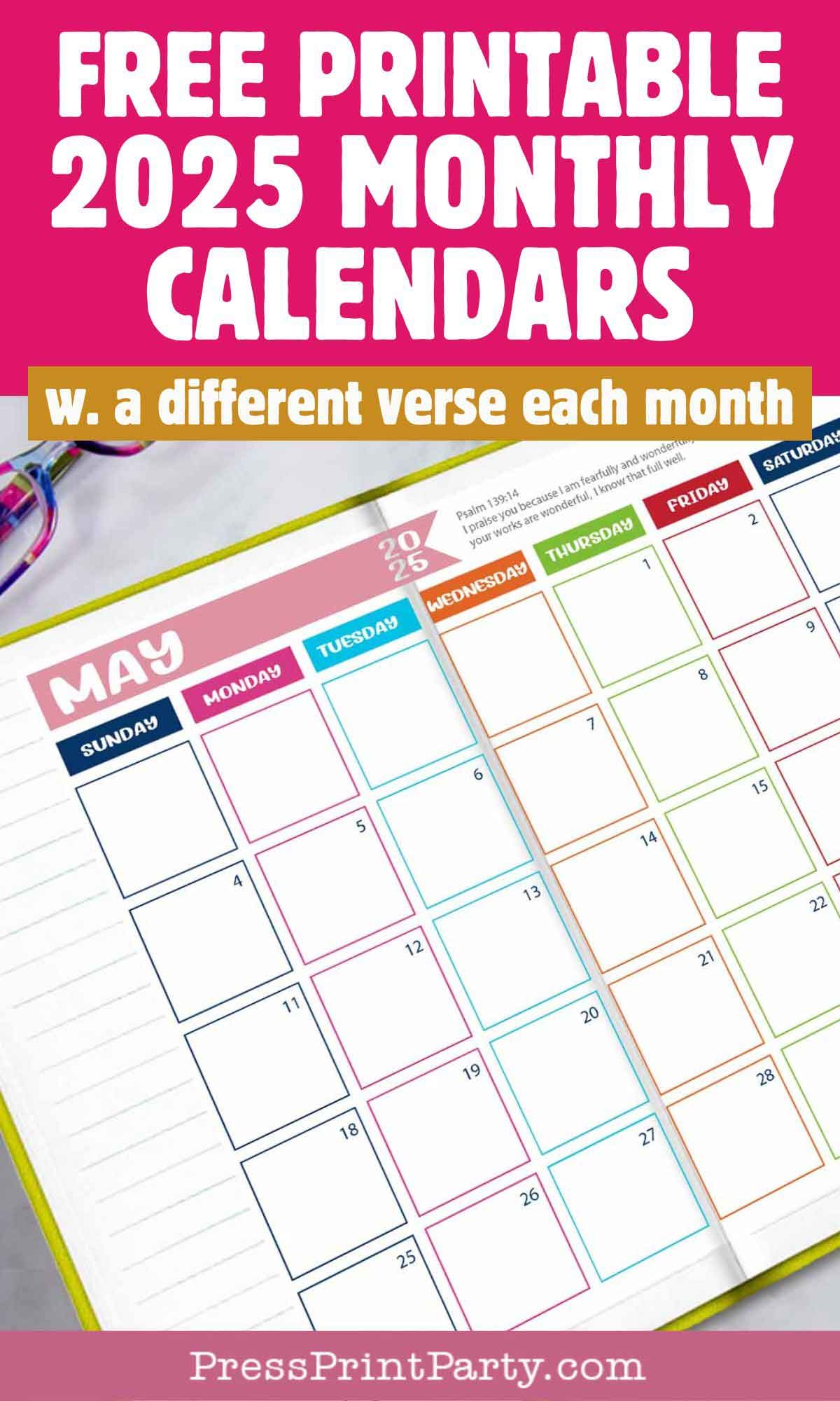 Daily Printable Calendar 2025