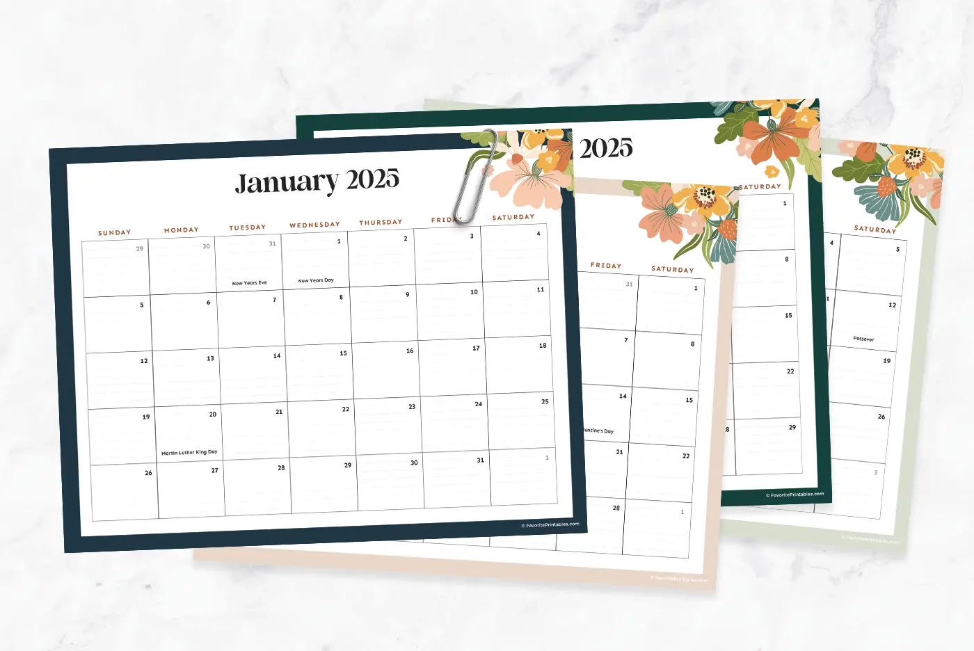 2025 Calendar With Holidays Printable 2025 Calendar With Holidays Printable