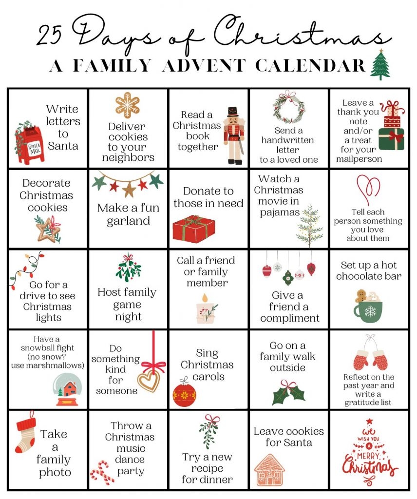 Free Printable Advent Calendar For Kids Families Little Miss TLC