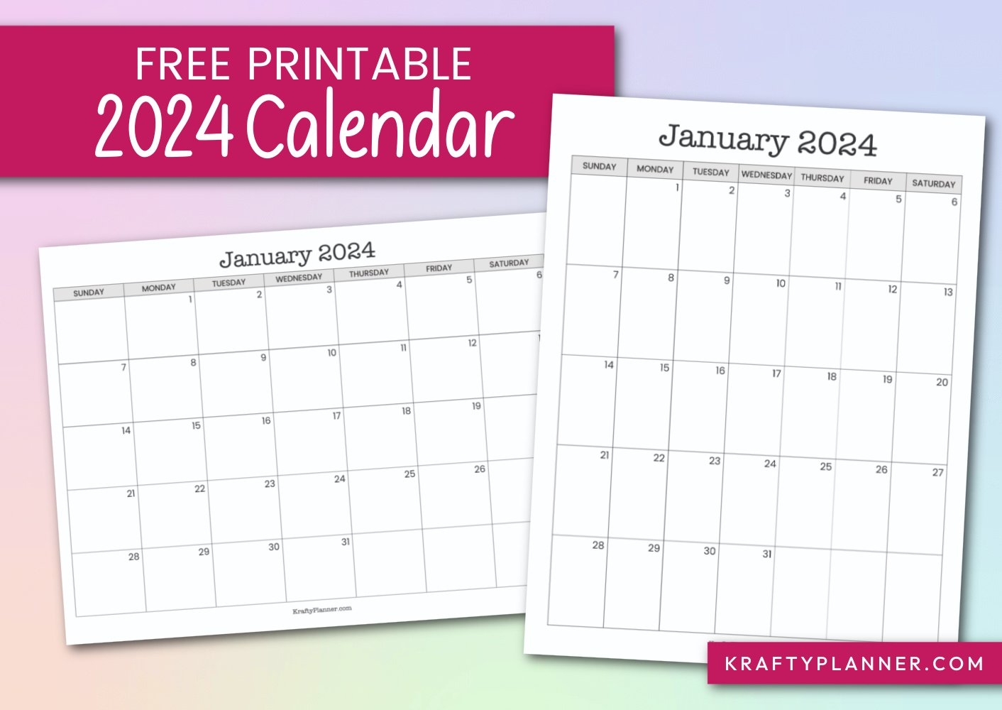 Free Printable Calendar Pdf