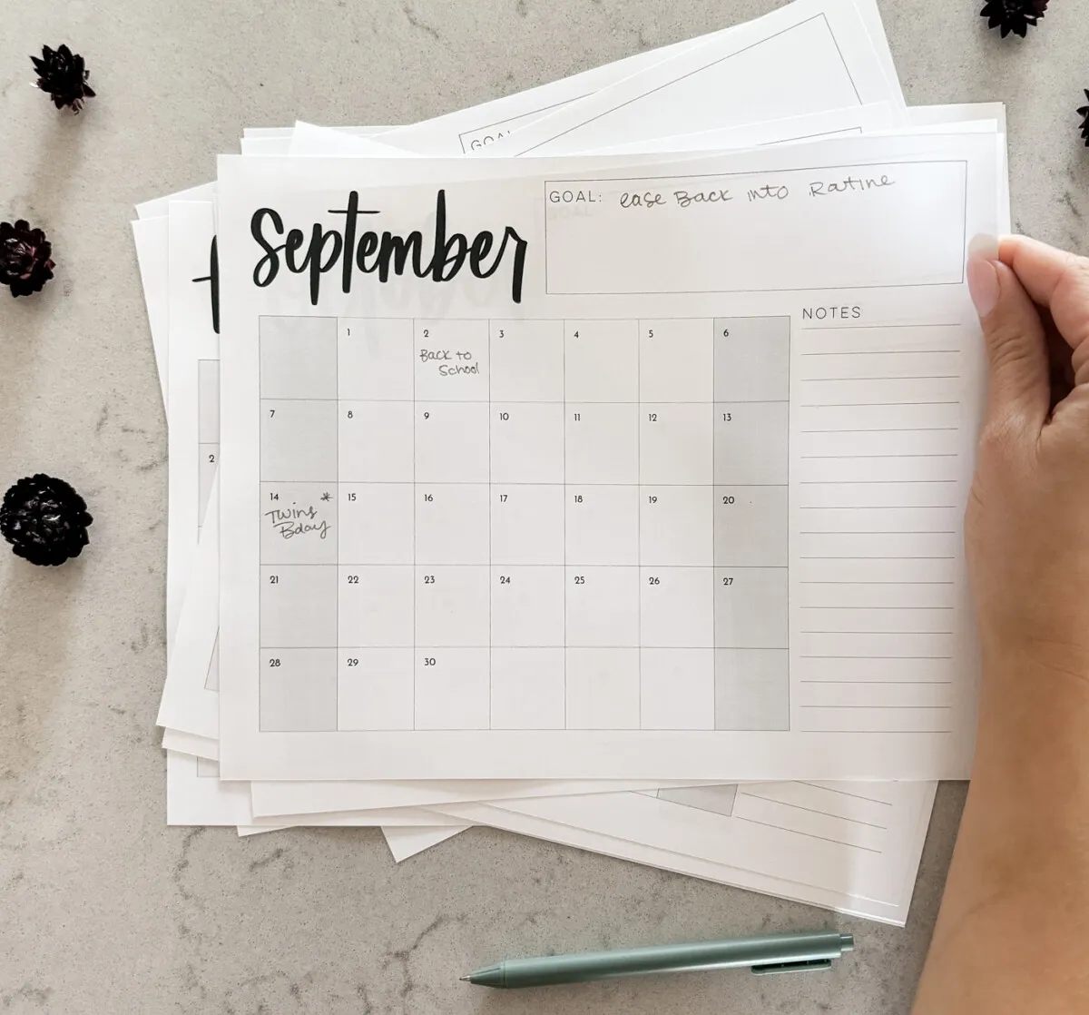Free Printable 2025 Monthly Calendar With Notes