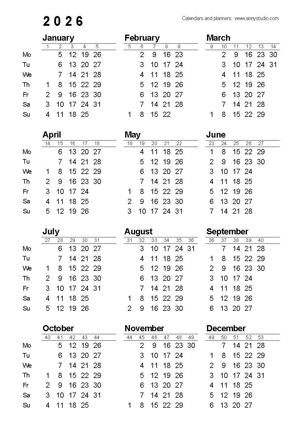 Online Printable Calendar 2025