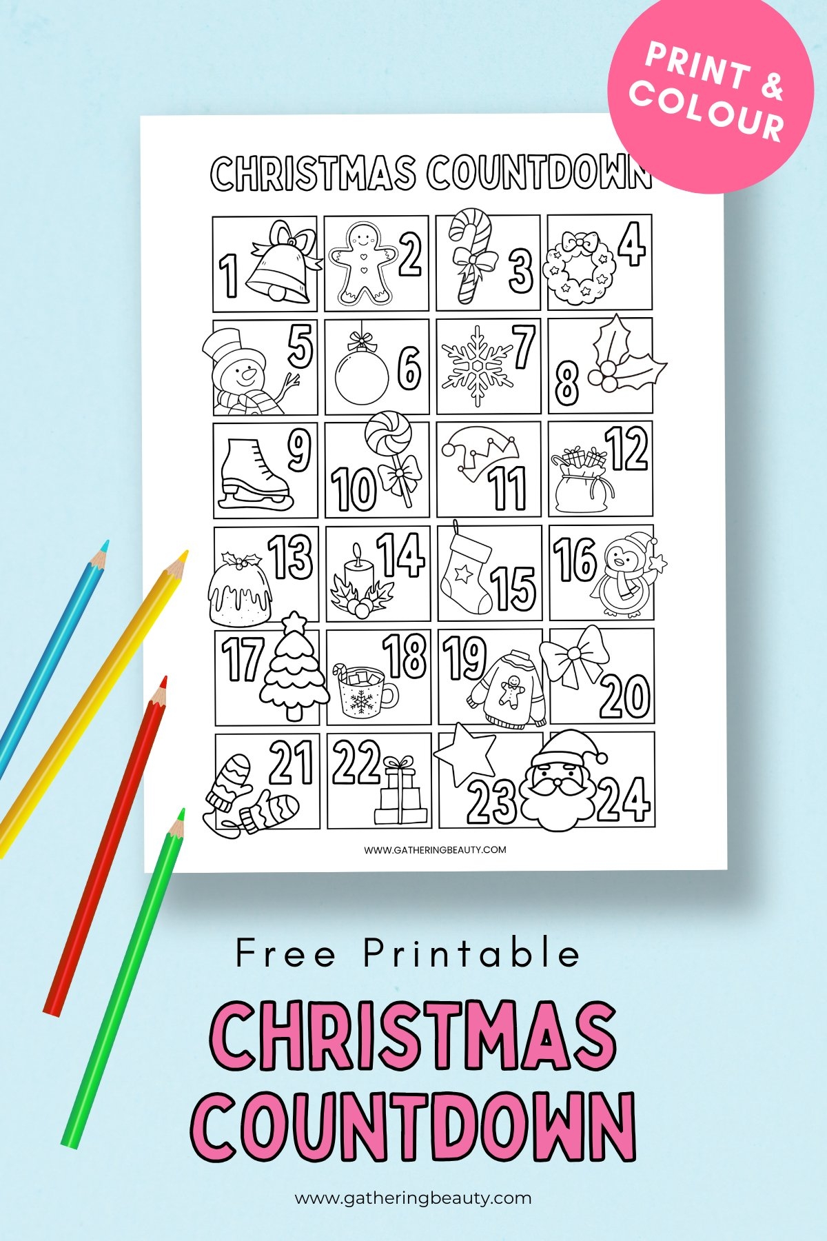 Printable Christmas Countdown Calendars