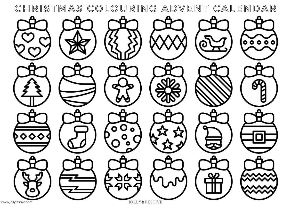 Free Printable Colouring Advent Calendar 3 Designs Jolly Festive