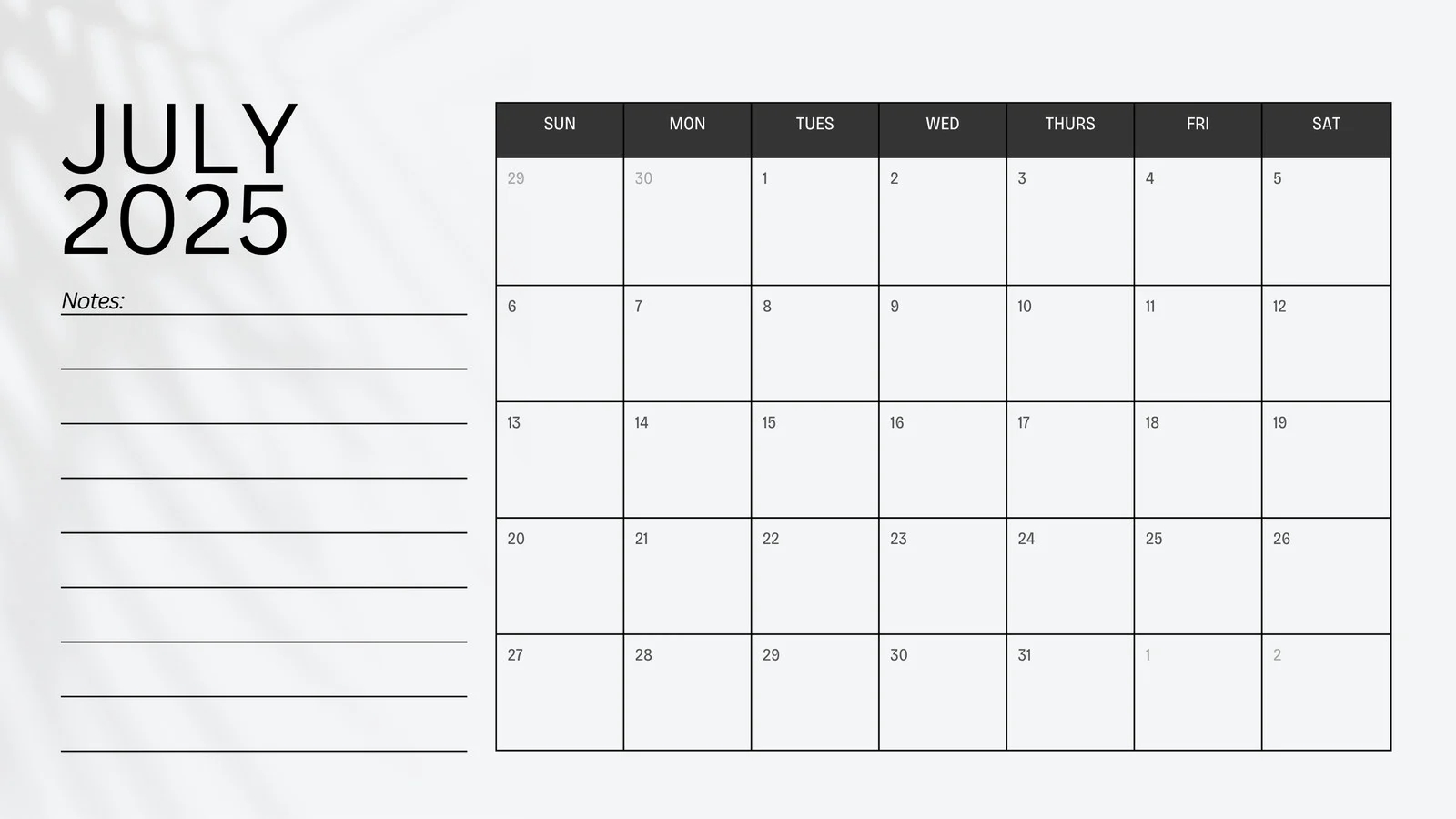 Free Printable Custom July 2025 Calendar Templates Canva