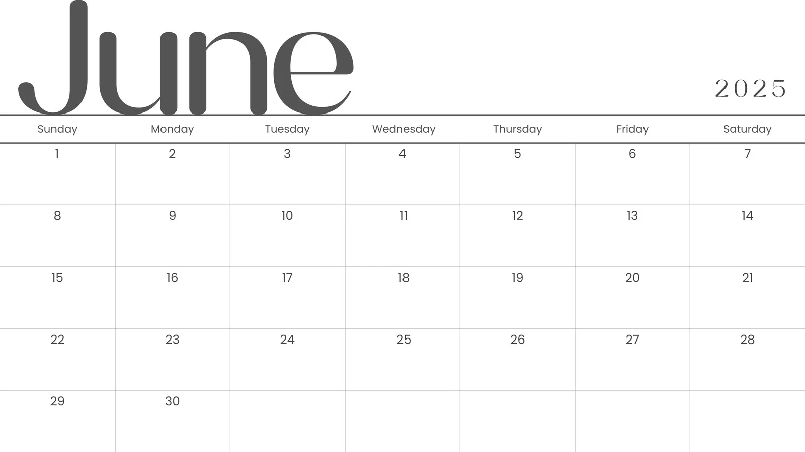 June 2025 Calendar June 2026 Calendar Printable