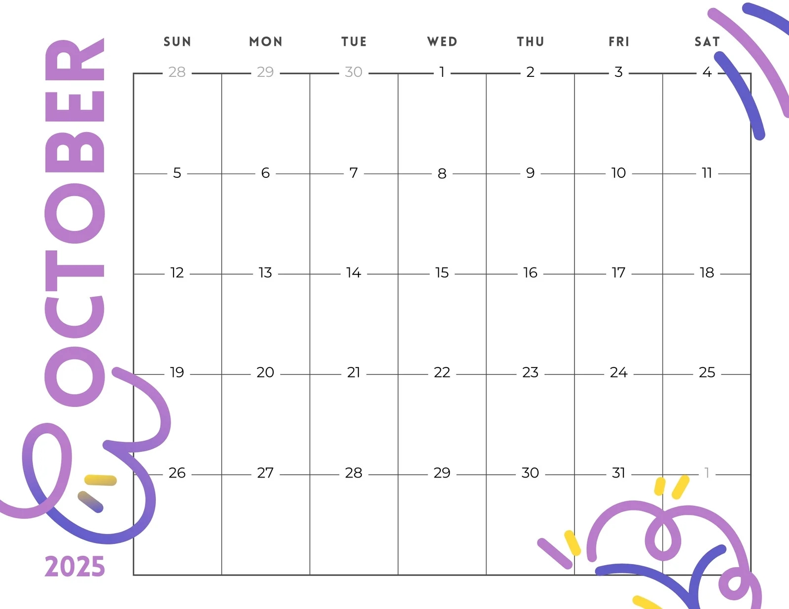 free printable customizable monthly calendar templates canva