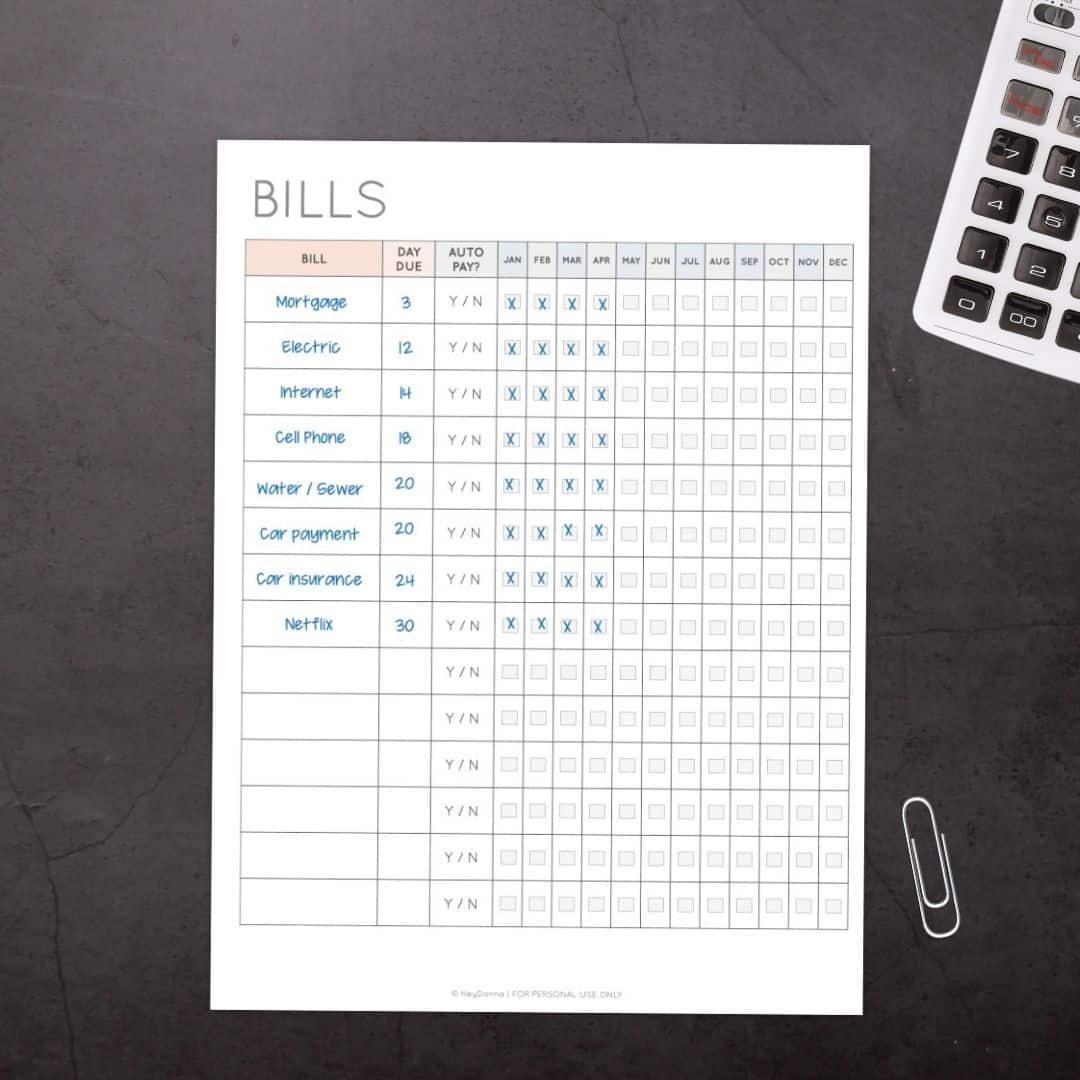 Free Printable Monthly Bill Tracker Hey Donna 