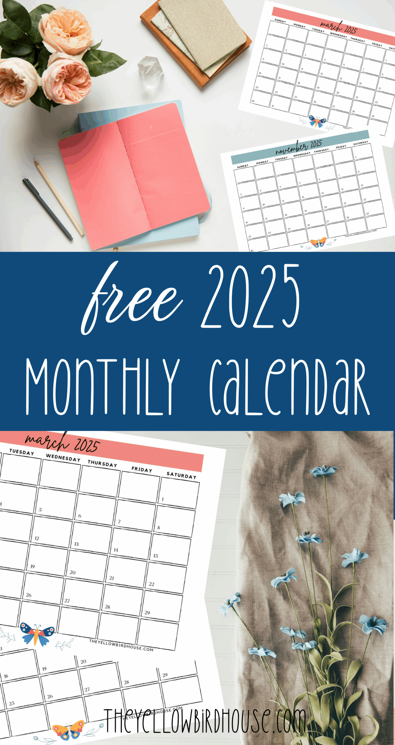 Cute Printable 2025 Month Calendar