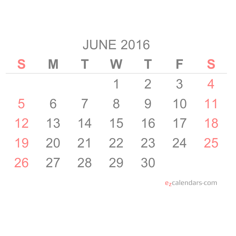 One Month Calendar Printable