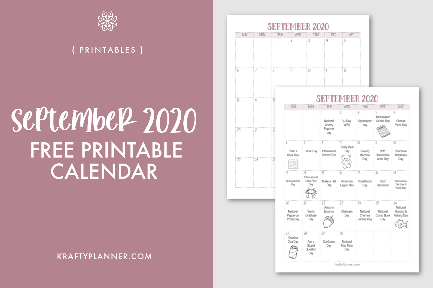Free Printable September Calendar Editable PDF Krafty Planner Free Printable September Calendar Editable PDF Krafty Planner