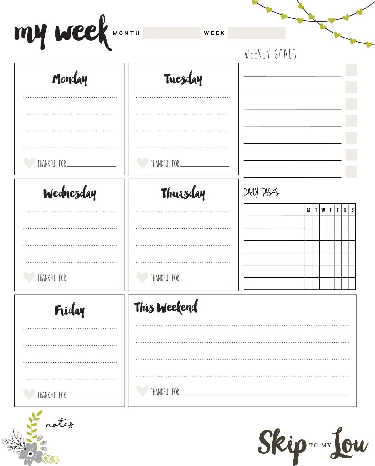 Free Printable Weekly Calendar Pdf