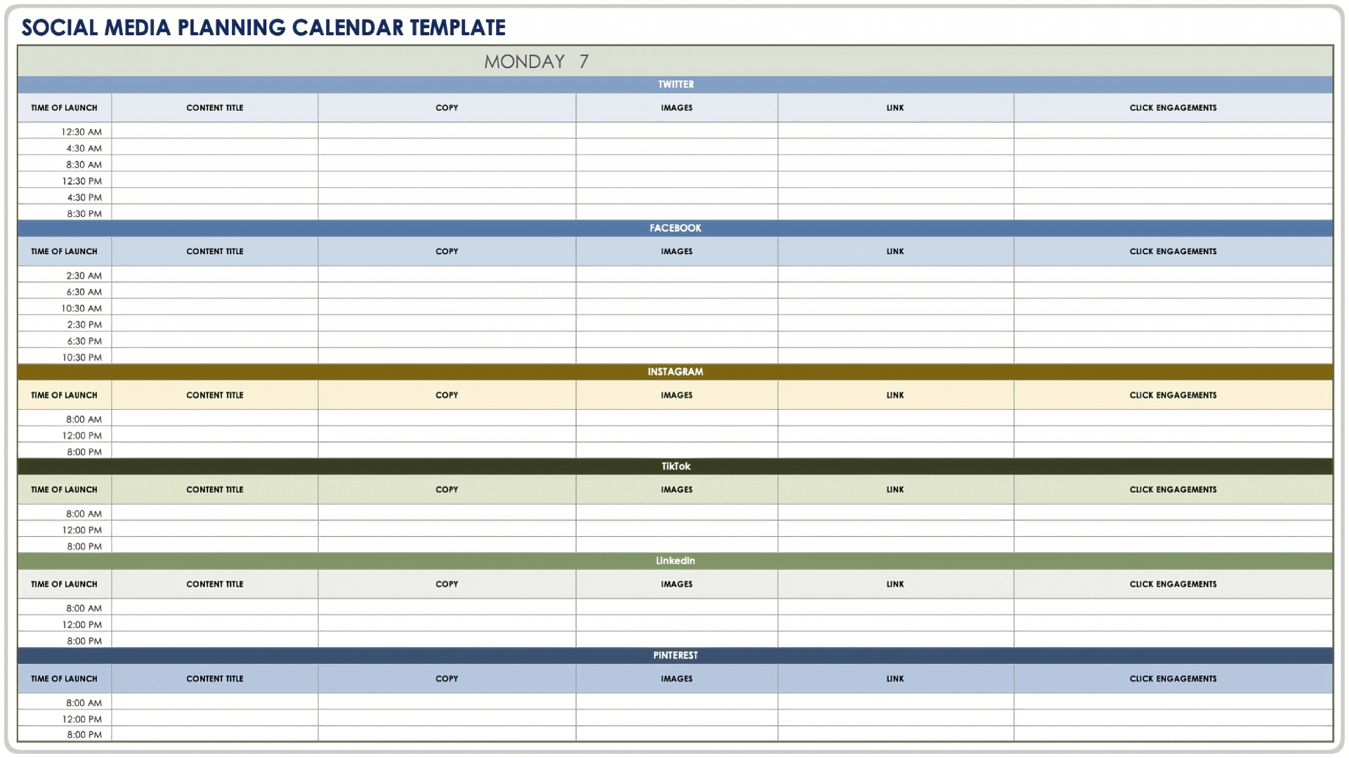 Free Social Media Marketing Plan Templates Smartsheet