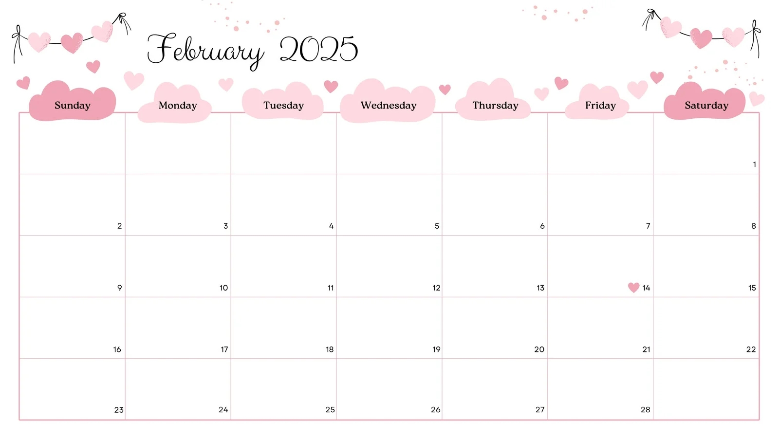 Free Printable Feb Calendar