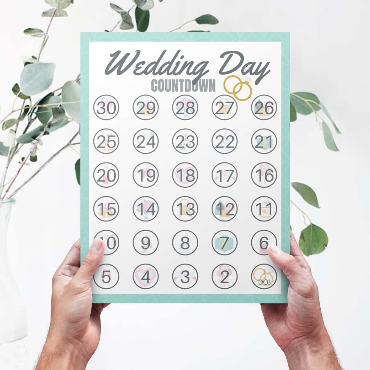 FREE Wedding Countdown Calendar Printable