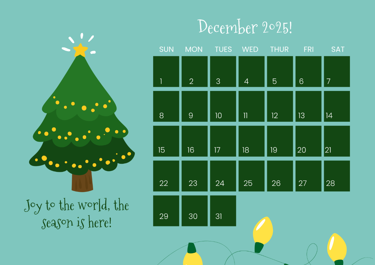 Printable Christmas Countdown Calendar 2025 Printable Christmas Countdown Calendar 2025