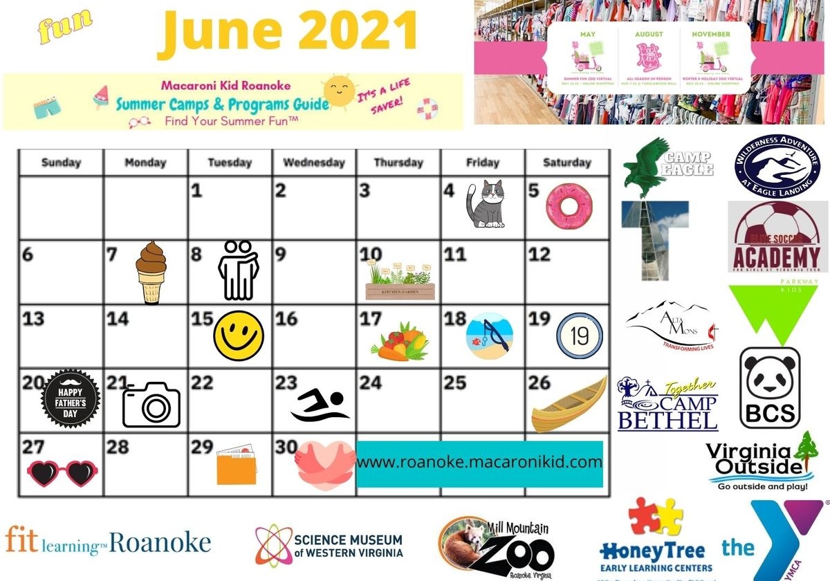 Fun Days To Celebrate In June With A Printable Calendar Macaroni KID Roanoke Fun Days To Celebrate In June With A Printable Calendar Macaroni KID Roanoke