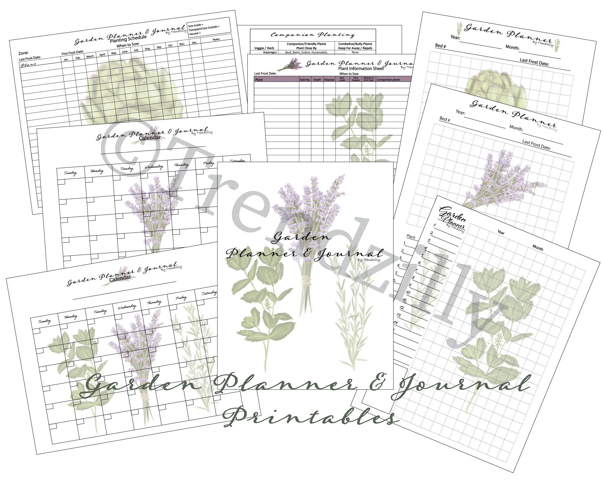 Garden Calendar Planner Printable