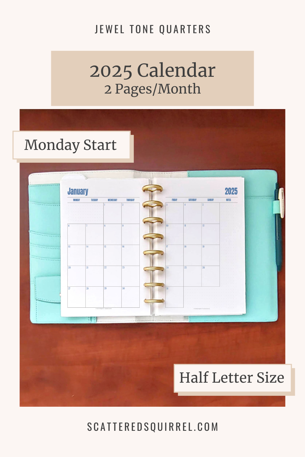 Free Printable Calendar 2025 Monday Through Friday