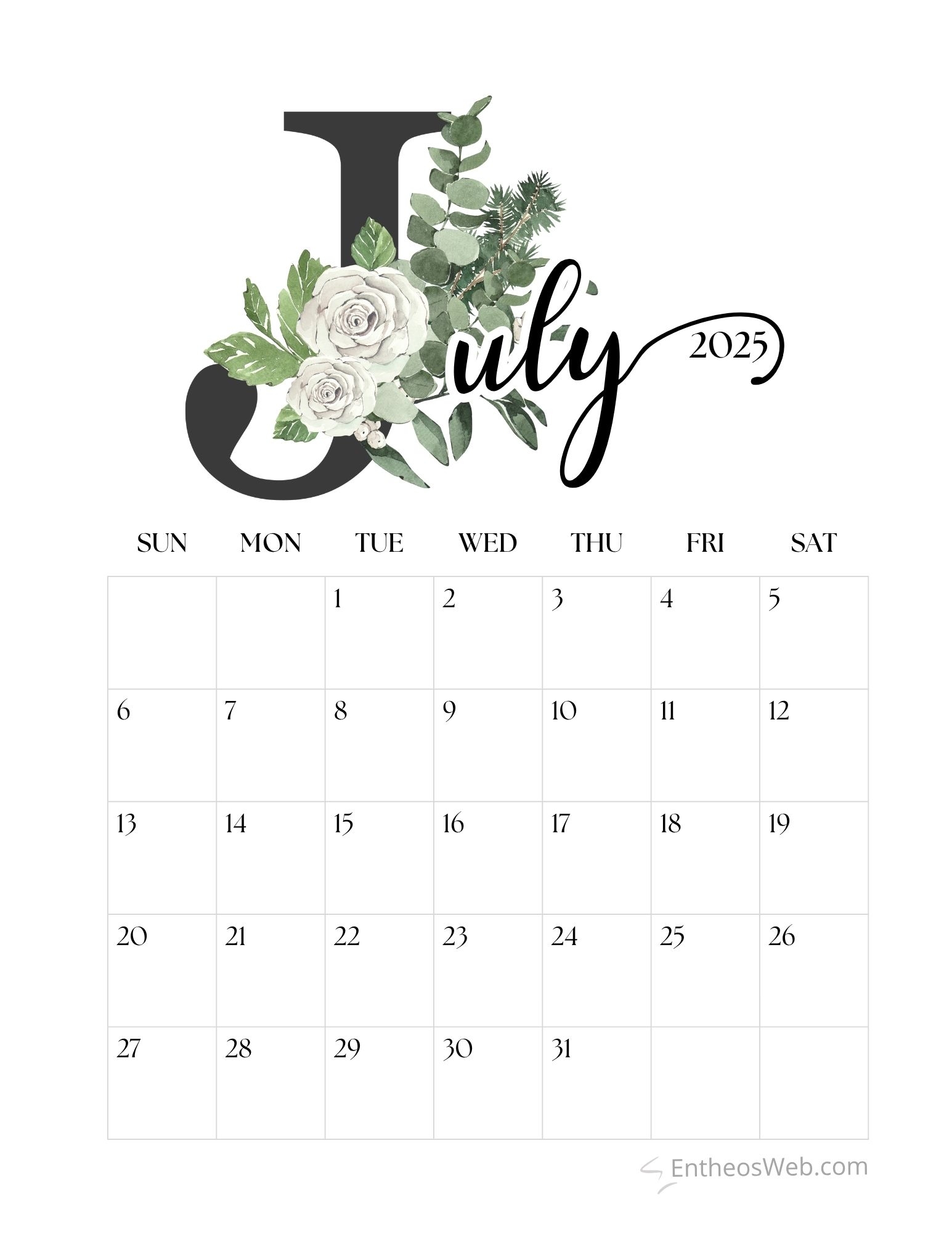July 2025 Calendar Printables EntheosWeb