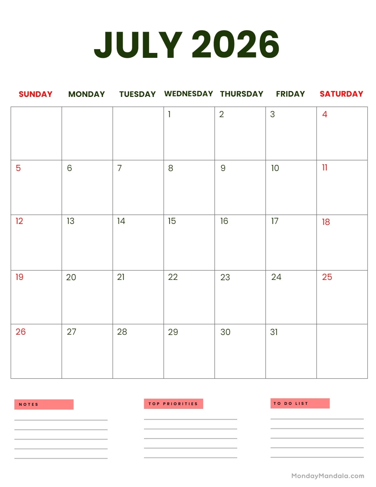 June And July Calendar 2026 Printable June And July Calendar 2026 Printable