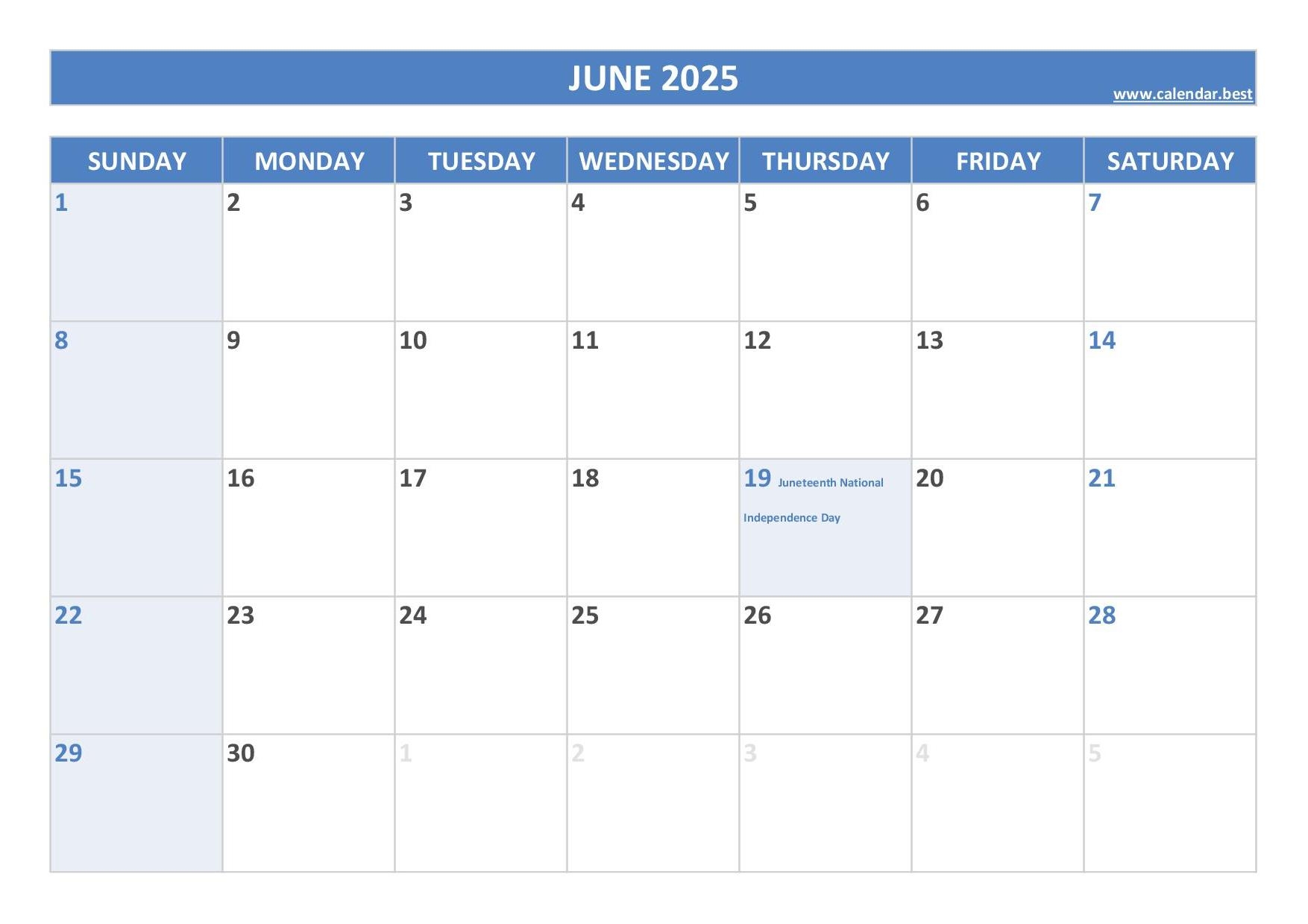 Free Printable Calendar 2025 With Holidays