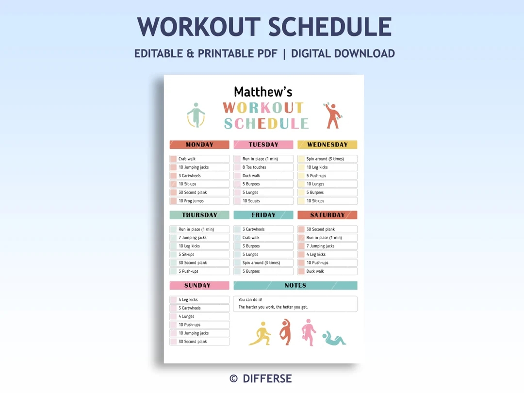 Free Printable Fitness Calendar