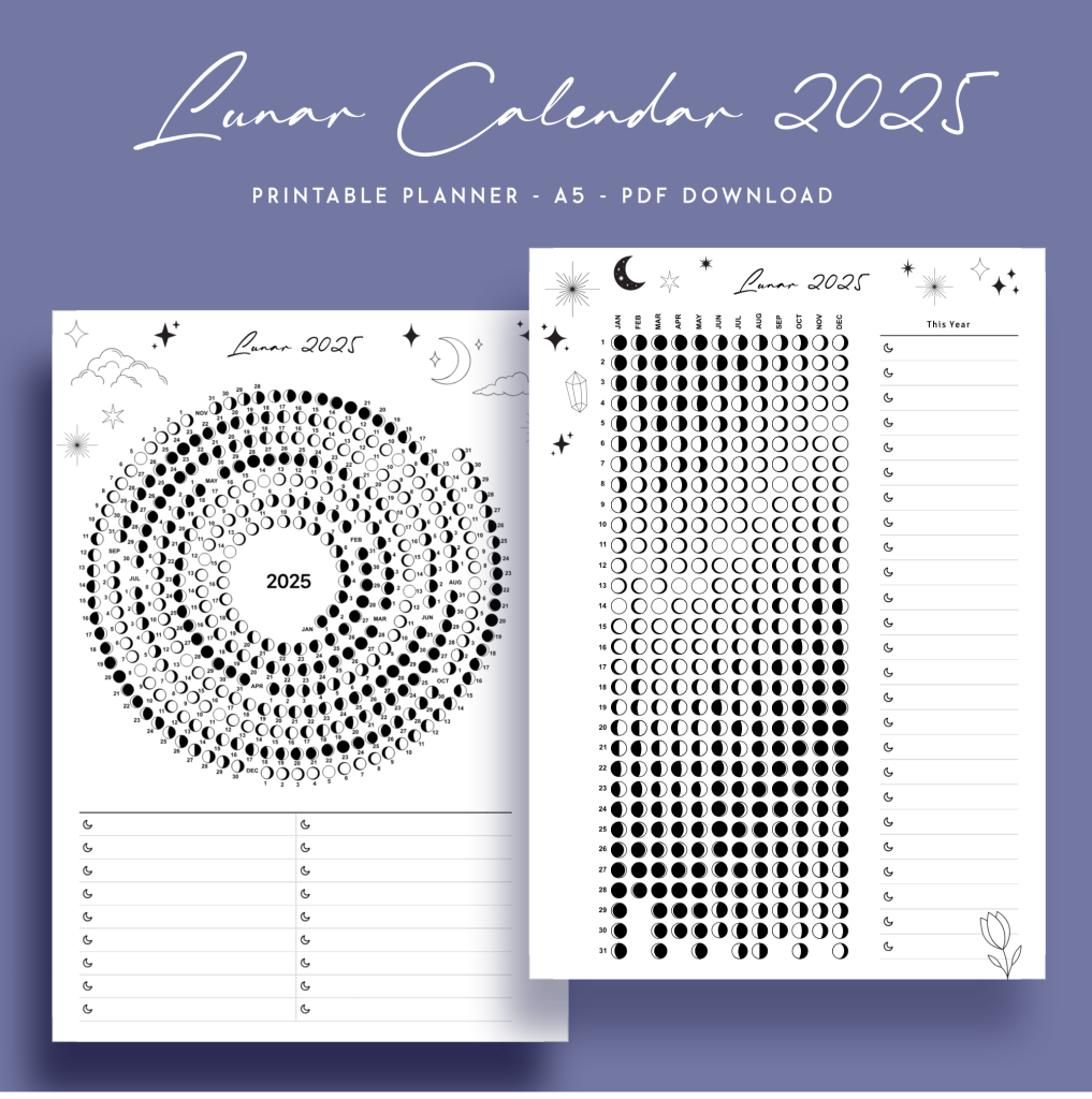 Printable 2025 Moon Calendar