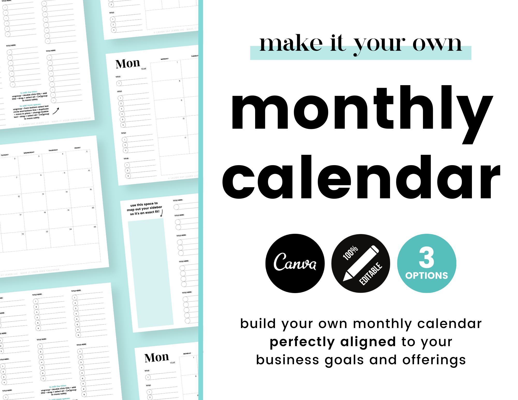 Make It Your Own Calendar Laugh Eat Learn