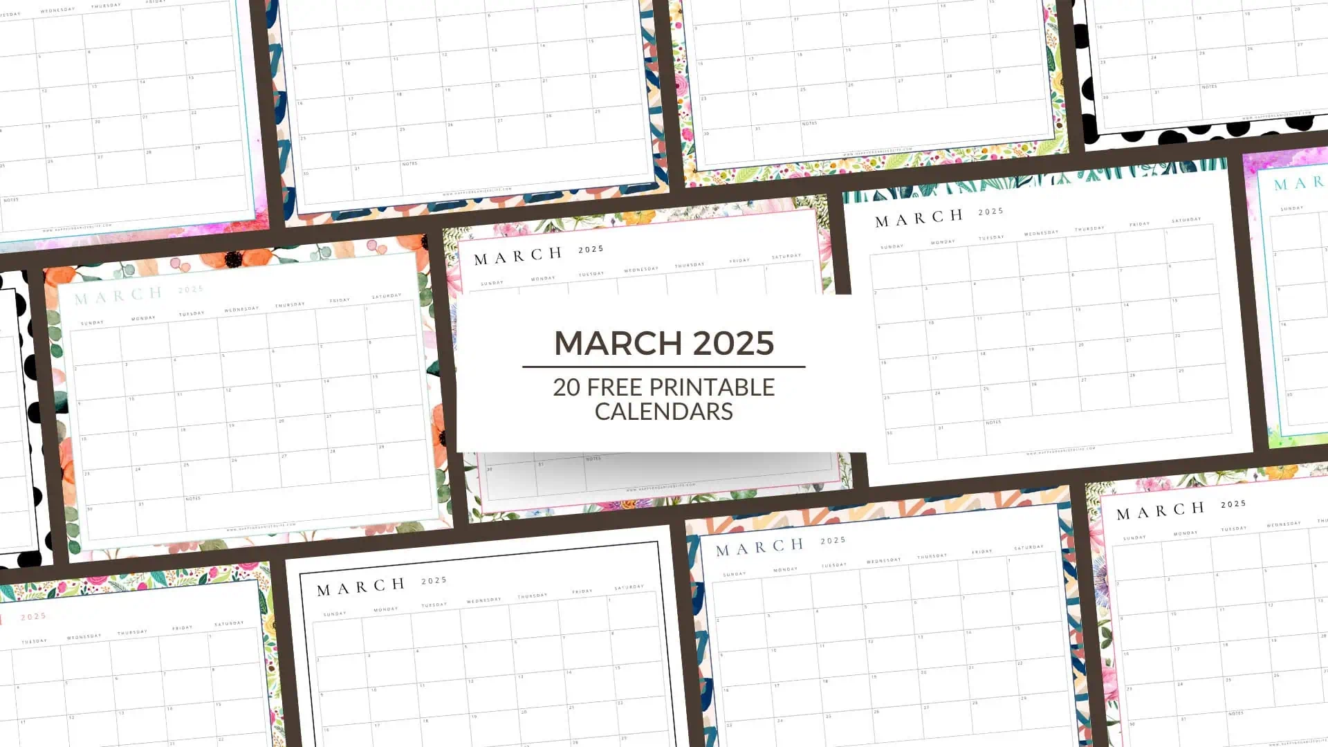 Free School Year Printable Calendar 2025-20 Blank