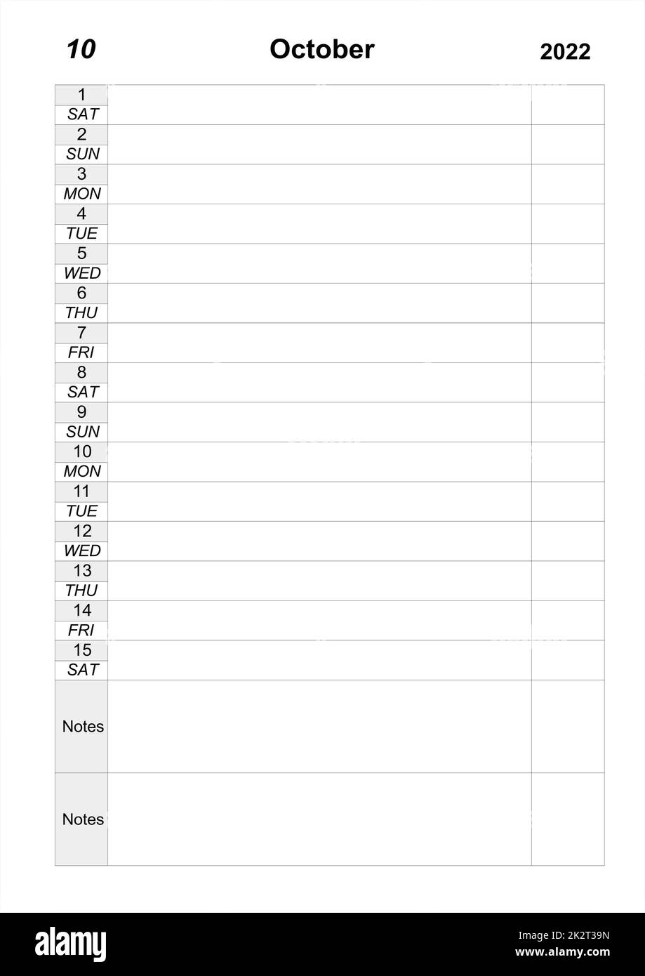 Printable Half Page Calendar October