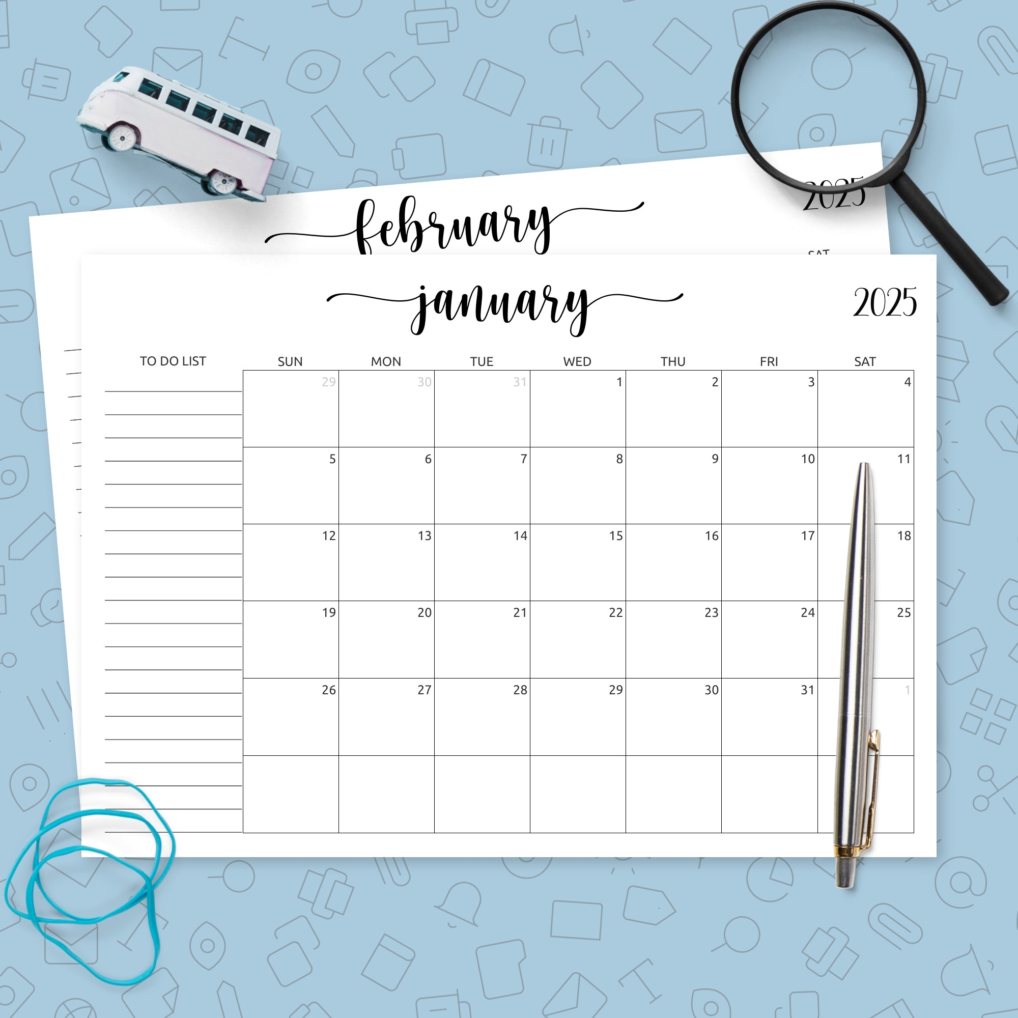 Printable Monthly Calendar With Todo List