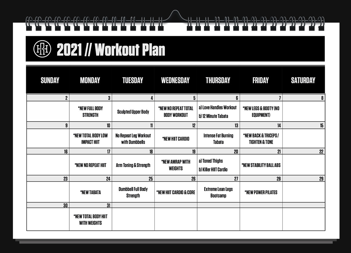Monthly Workout Calendar Heather Robertson Monthly Workout Calendar Heather Robertson