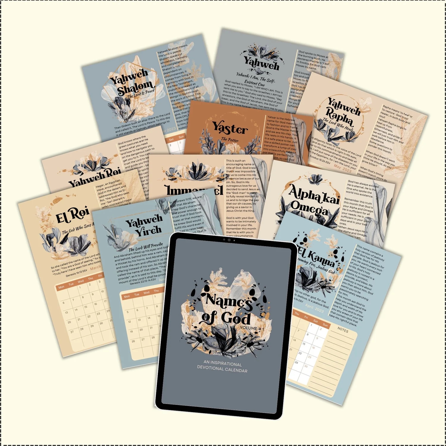 Names Of God Devotional Calendar Printable 2025 Payhip