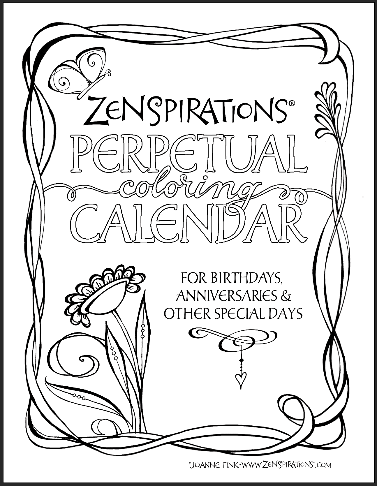 New Zenspirations Perpetual Coloring Calendar Zenspirations