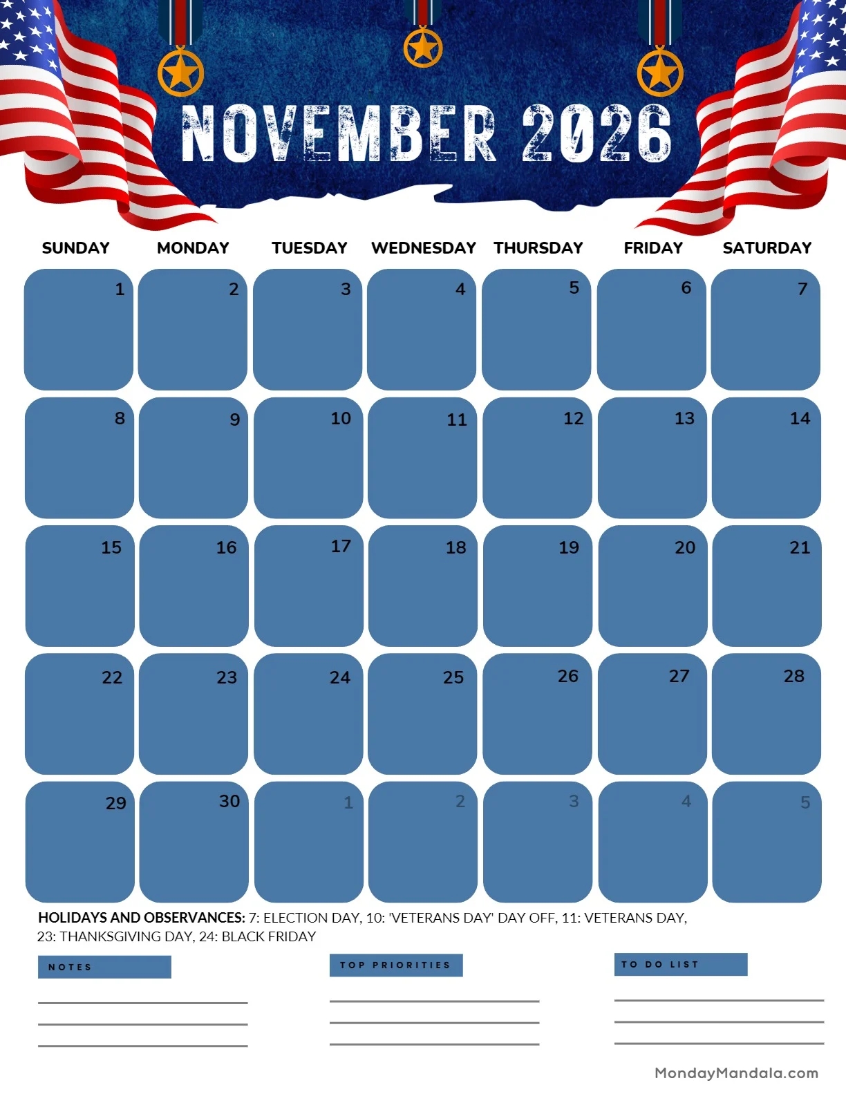 November 2026 Calendars 52 Free Printable PDFs 