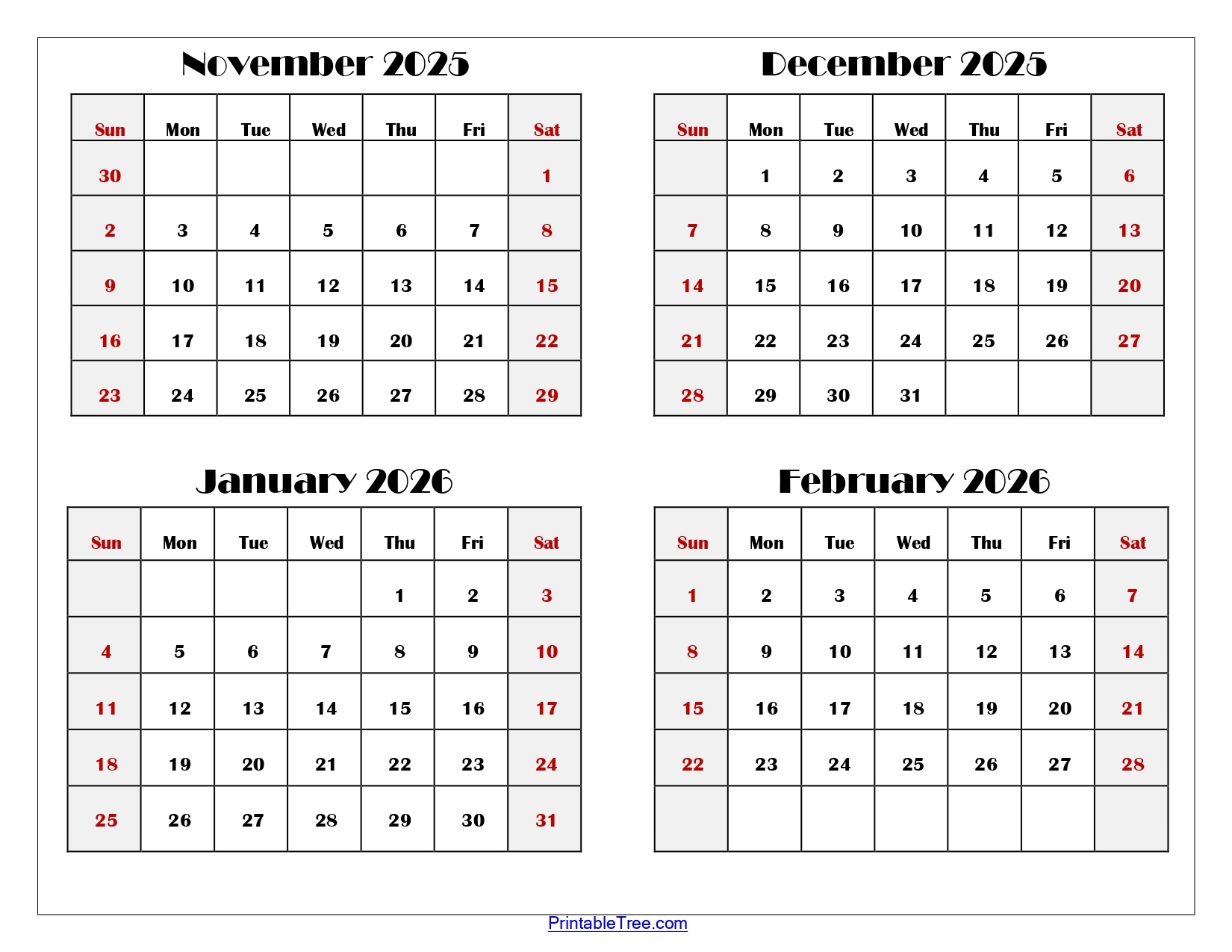 Printable Calendar 2026 February