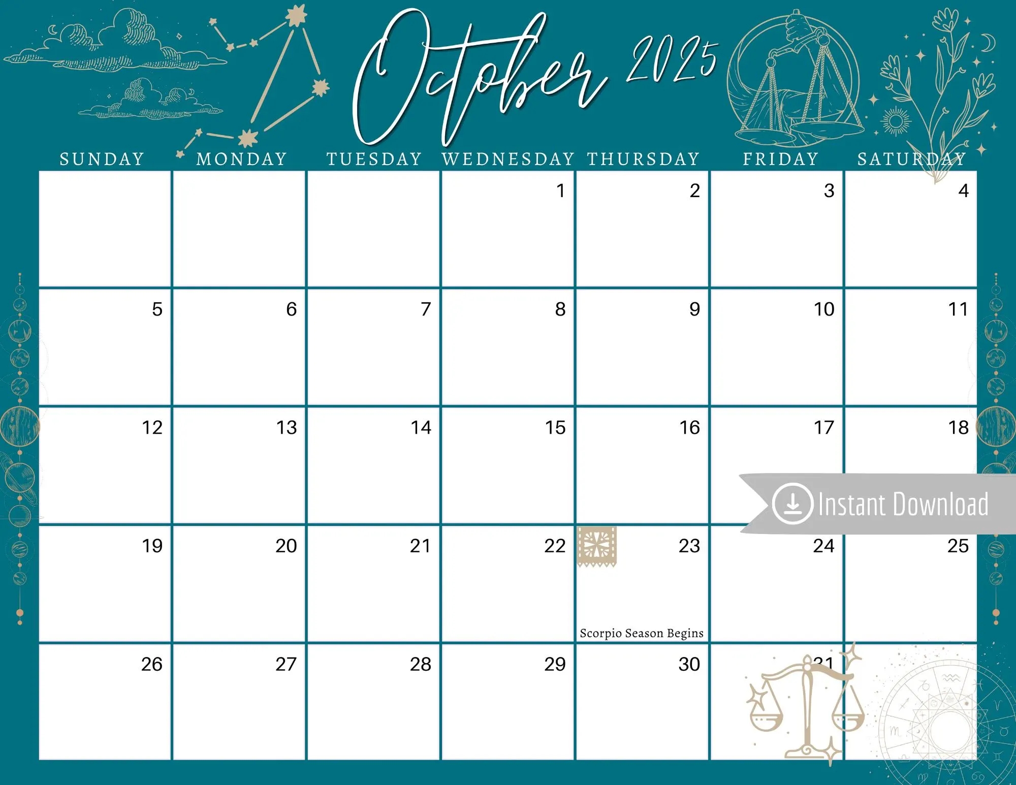 October 2025 Digital Calendar Teal Libra Astrology Planner Editable Fillable Printable Calendar For Planning PDF PNG And JPG Download Etsy October 2025 Digital Calendar Teal Libra Astrology Planner Editable Fillable Printable Calendar For Planning PDF PNG And JPG Download Etsy