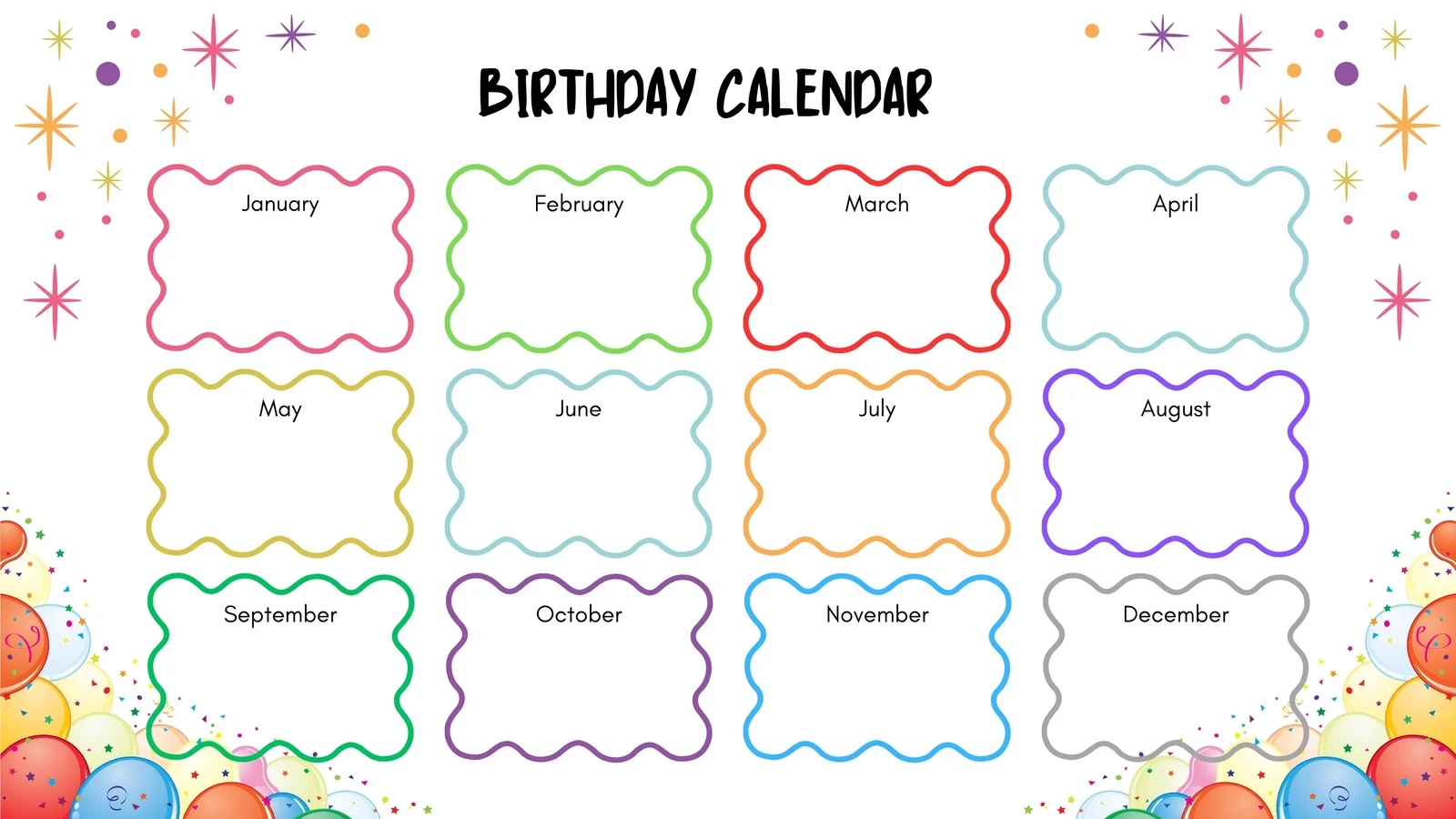 Page 3 Free Printable Customizable Birthday Calendar Templates Canva