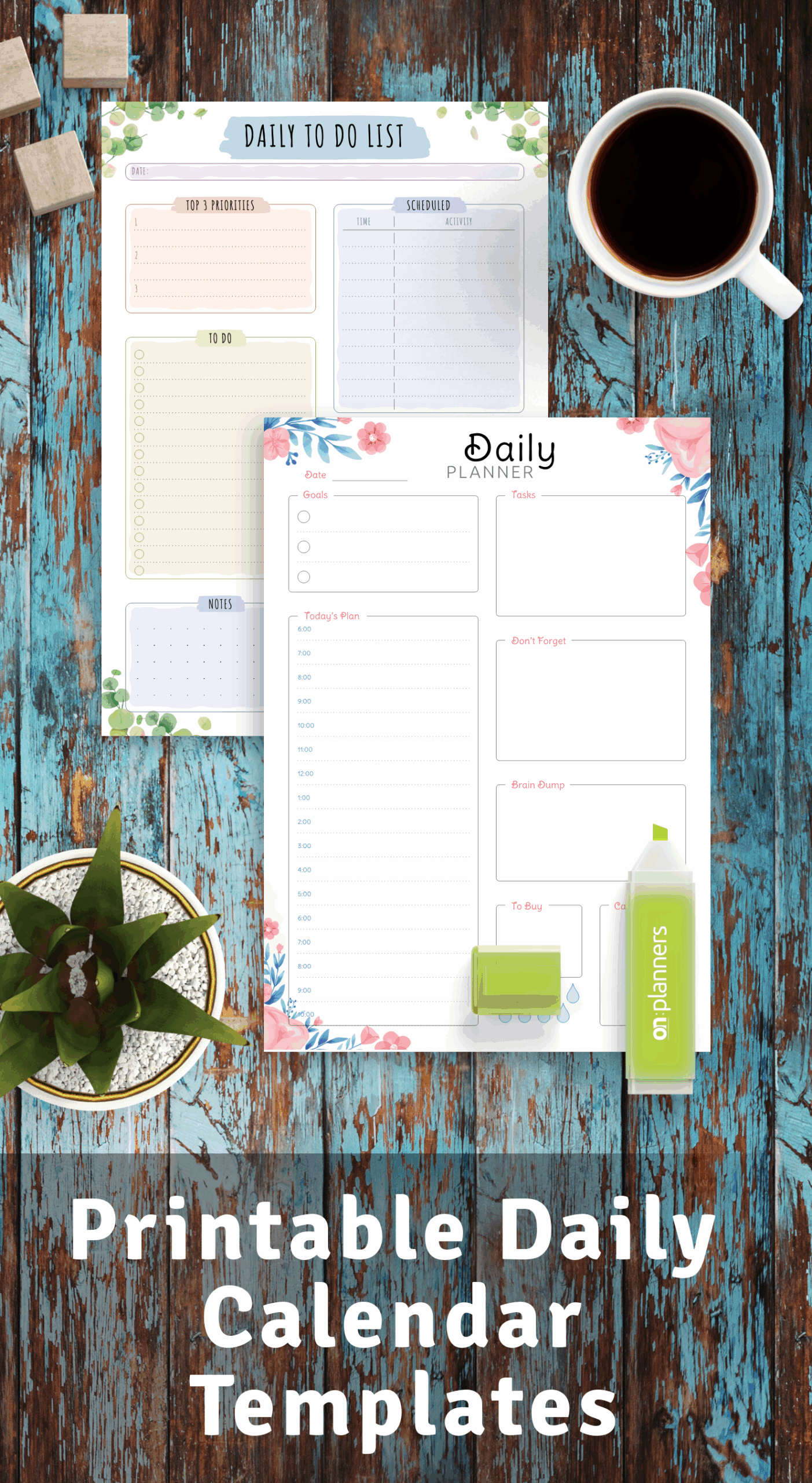 Paid Free Printable Daily Calendar Templates Download PDF