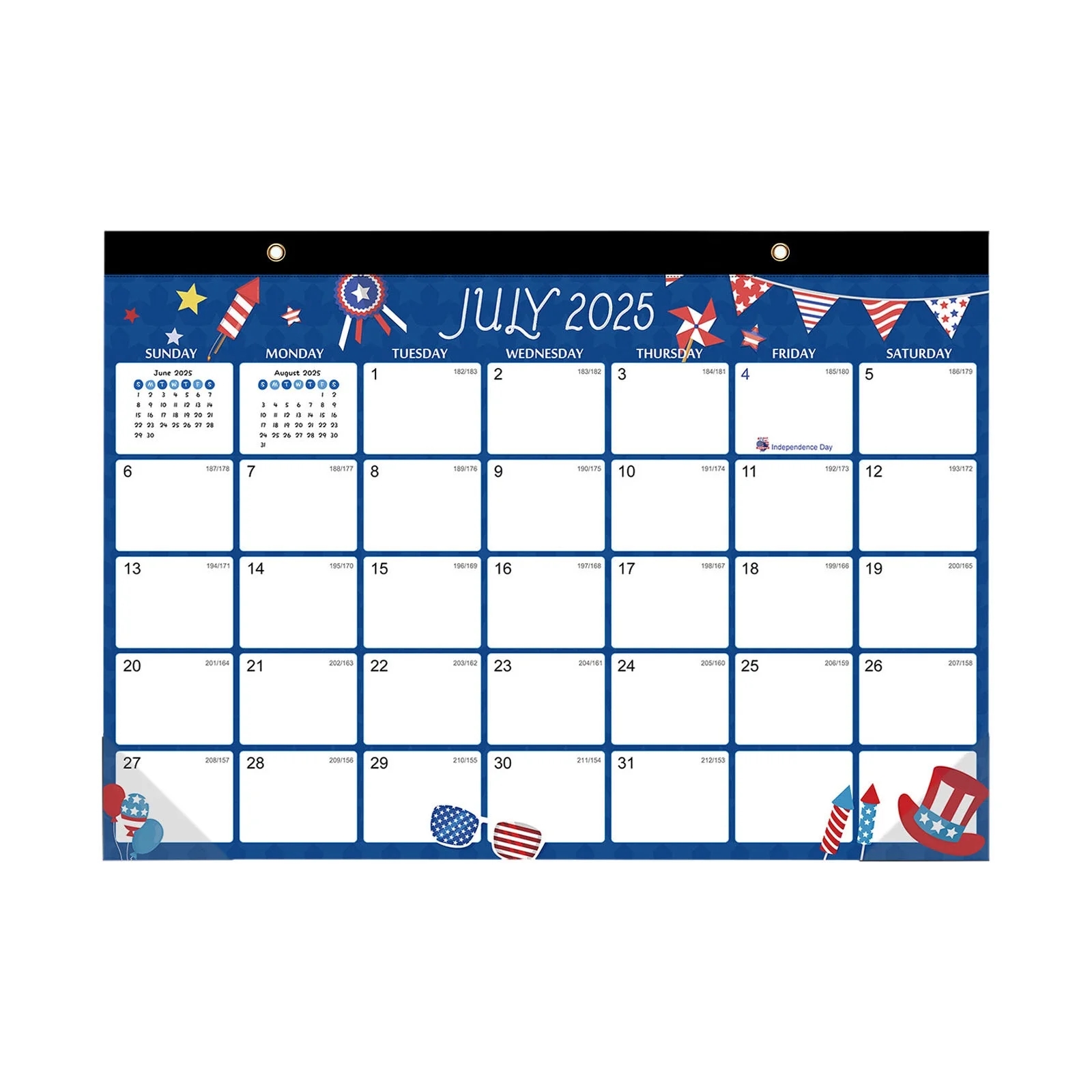 plppyfs 2025 2026 calendar 4th of july wall calendar 2025 2026 covers 18 months from july 2025 december 2026 12 x 16 9 wall calendar monthly with julian dates large blocks clearance sale walmart