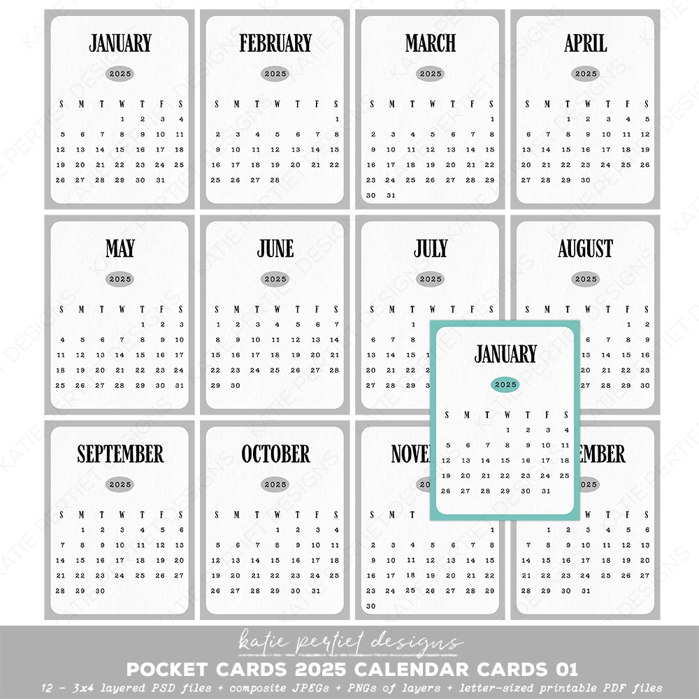 Printable Pocket Calendar Template