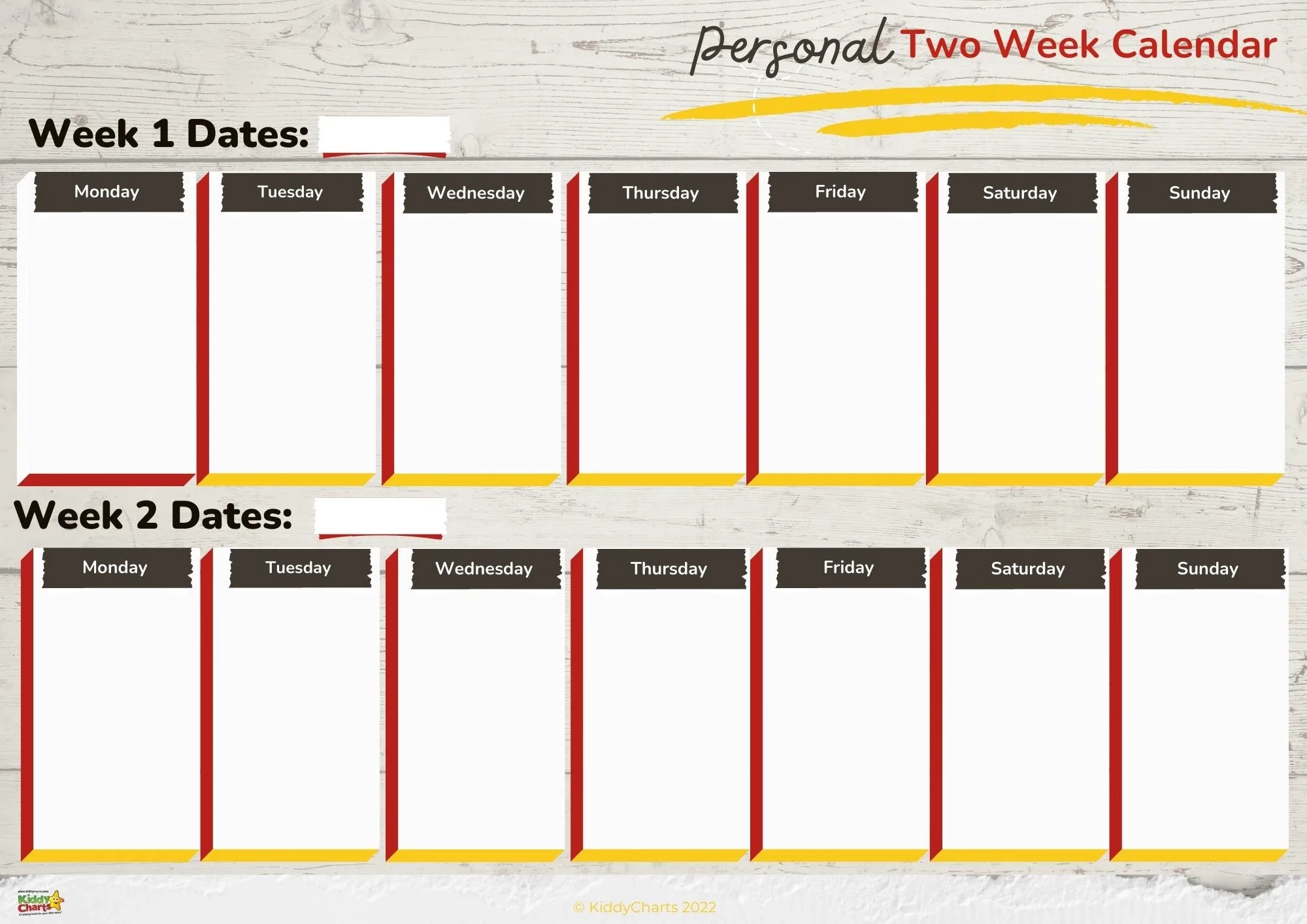 2 Week Free Printable Calendar