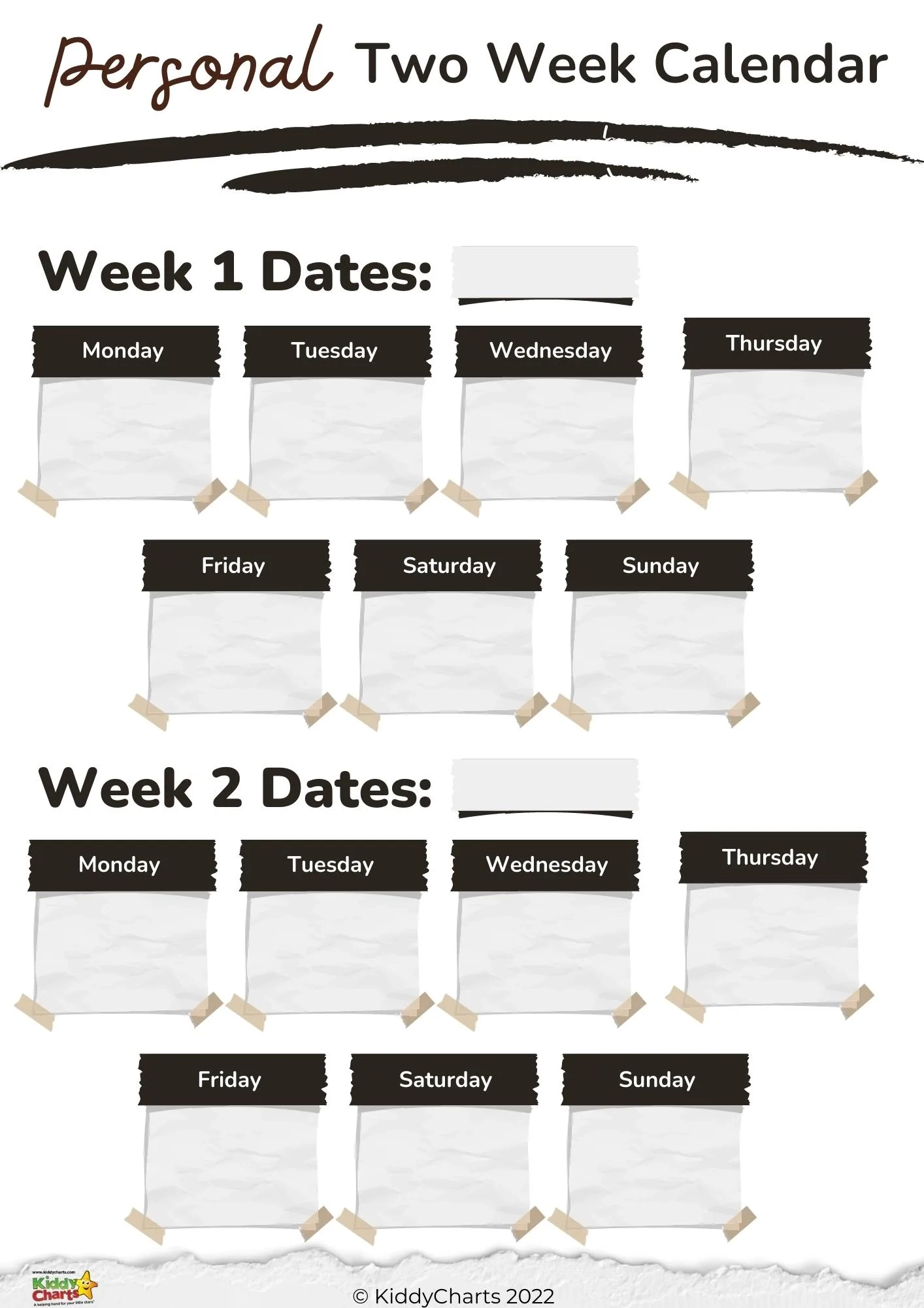 Printable 2 Week Calendar Template To Organise Your Life