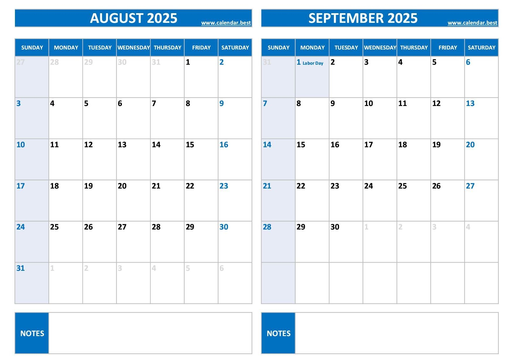 Free Printable September 2025 Calendar With Holidays